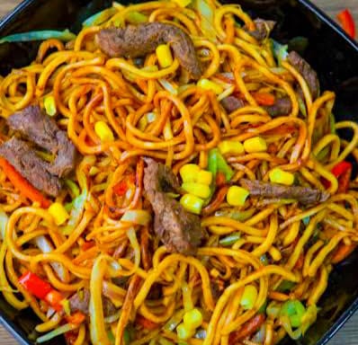 Noodles with tenderloin